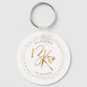 Chic Initials & Confetti Custom Made Company Logo Keychain