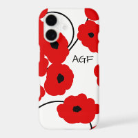 CHIC IPHONE 6 CASE_MOD RED & BLACK POPPIES