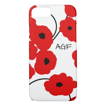 Chic Iphone 6 Case_mod Red & Black Poppies Iphone 8/7 Case by GiftMePlease at Zazzle