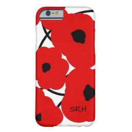 CHIC IPONE 6 CASE_MOD RED&amp; BLACK POPPIES BARELY THERE iPhone 6 CASE