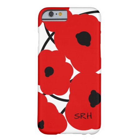 Chic Ipone 6 Case_mod Red& Black Poppies Barely There Iphone 6 Cas