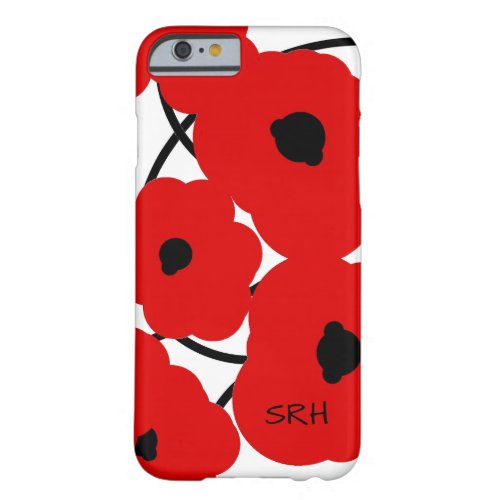 CHIC IPONE 6 CASE_MOD RED BLACK POPPIES BARELY THERE iPhone 6 CASE