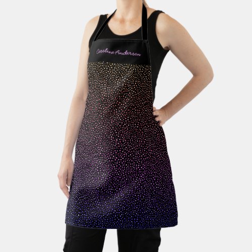 Chic Iridescent Glitter Confetti All_Over Print Apron