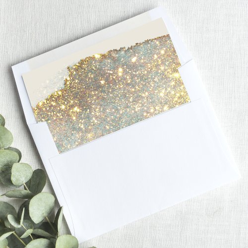 Chic Iridescent Holographic Glitter Envelope Liner