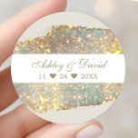 Chic Iridescent Holographic Glitter Wedding Classic Round Sticker<br><div class="desc">Chic Iridescent Holographic Glitter Wedding Classic Round Sticker</div>