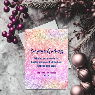 Chic iridescent ombre glitter Christmas new year