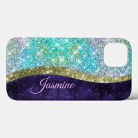 Chic Pink Glitter Iridescent Holographic Gradient Case-Mate iPhone Case