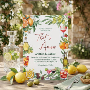 Chic Italian Citrus Cocktail Wedding Celebration  Invitation