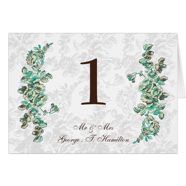 Chic Ivory and Teal Vintage Floral Wedding (Front Horizontal)