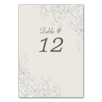 Chic Ivory And White Classic Wedding Table Number by Myweddingday at Zazzle