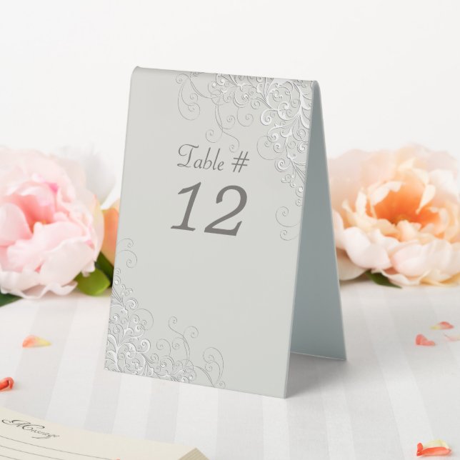 Chic Ivory and White Classic Wedding Table Number Tent (In SItu (Wedding))