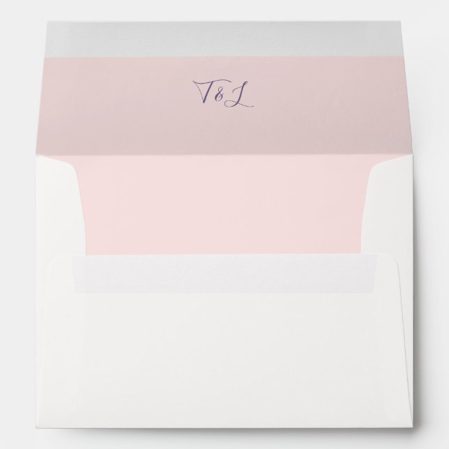 Chic Ivory & Blush | Initials Wedding Envelope (Back (Bottom))