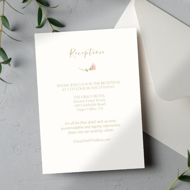 Chic Ivory | Floral Rose Reception Enclosure Card (Creator Uploaded)