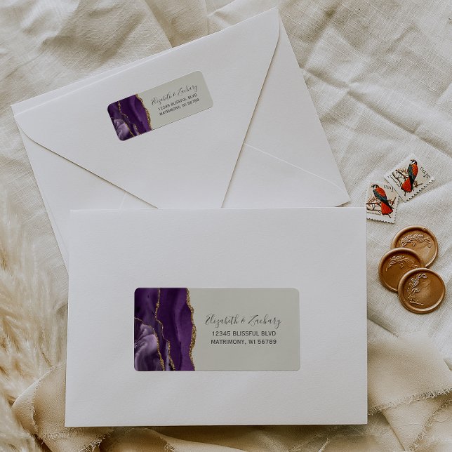 Chic Ivory Gold Wedding Return Address Label (Creator Uploaded)