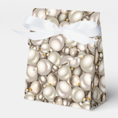 Chic Ivory Silver Gold Baubles Ornaments Pattern Favor Boxes
