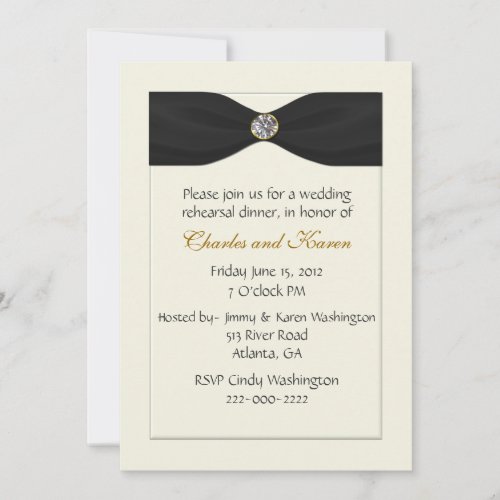 Chic Ivory Wedding Rehearsal Invitation