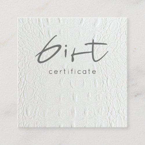 Chic Ivory White Leather Texture Gift Certificate