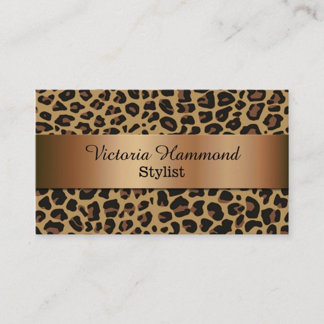 Chic Jaguar Pattern Business Card (Front)