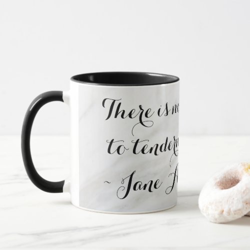 Chic Jane Austen Emma Book Quote Black Gray Marble Mug
