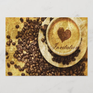 Chic Java cappuccino Coffee Beans Coffee Lover Invitation