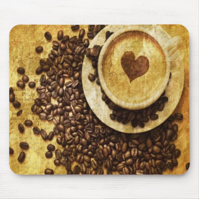Chic Java cappuccino Coffee Beans Coffee Lover Mouse Pad (Front)
