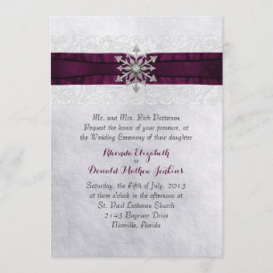 Chic Jeweled Snowflake Wedding Invitation