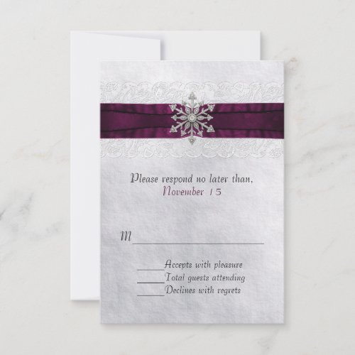 Chic Jeweled Snowflake Wedding RSVP