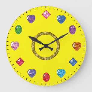 Chic Jewels and Gems Themed Large Clock