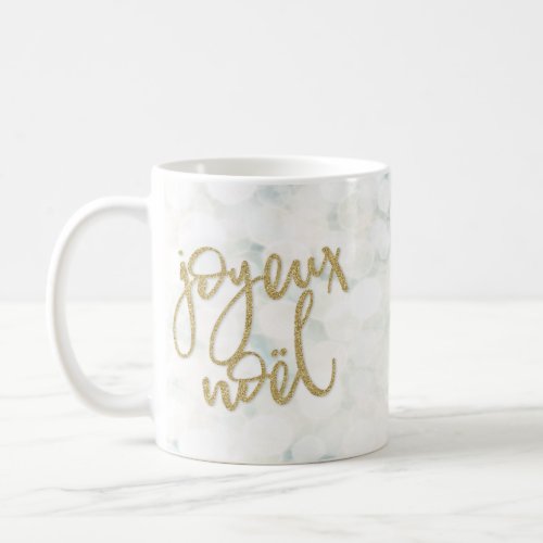 Chic Joyeux Nol Blanc et Or Coffee Mug