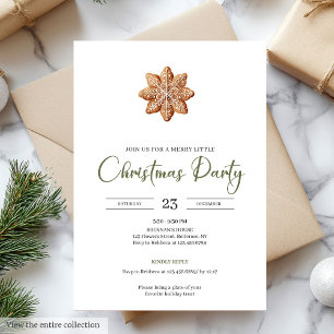 Chic Joyful Sage Green Minimalist Nordic Christmas Invitation