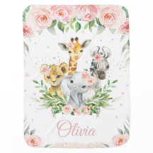 Chic Jungle Animals Blush Pink Floral Soft