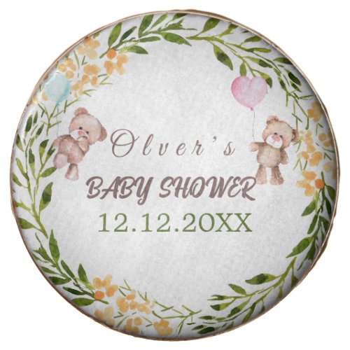 Chic Jungle Animals Greenery Neutral Baby Shower Chocolate Covered Oreo