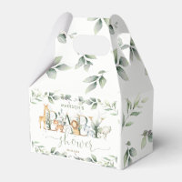 Chic Jungle Animals Greenery Neutral Baby Shower  Favor Box