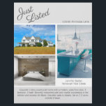 Chic Just Listed Real Estate 2 Sided Gray Template Flyer<br><div class="desc">Showcase your listing on this chic two sided real estate flyer with light gray accents. Send out these classy flyers to potential homebuying clients in your realty area. Customize with your real estate company name and contact details on the back. Draw new customers in by showing these Just Listed home...</div>