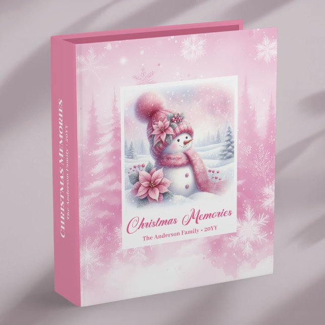 Chic Kids Christmas Gift Album Pink Snowman Winter 3 Ring Binder (Kids Christmas Gift Album Pink Snowman Winter Magic)