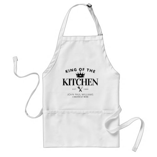 Chic King of the Kitchen Crown Foodie Dad For Men Adult Apron