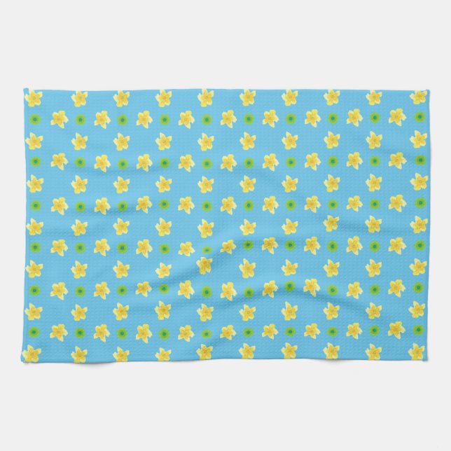 Chic Kitchen Towel: Primroses, Turquoise, Polkas Towel (Horizontal)