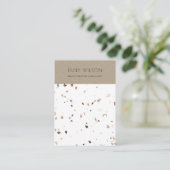 CHIC KRAFT WHITE TERRAZZO 2 EARRING DISPLAY LOGO BUSINESS CARD (Standing Front)