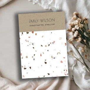 CHIC KRAFT WHITE TERRAZZO 2 EARRING DISPLAY LOGO BUSINESS CARD