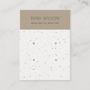 CHIC KRAFT WHITE TERRAZZO 2 EARRING DISPLAY LOGO BUSINESS CARD