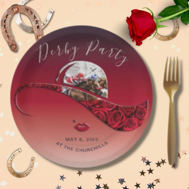 Chic Ladies Hat Derby Party Paper Plates (Creator Uploaded)