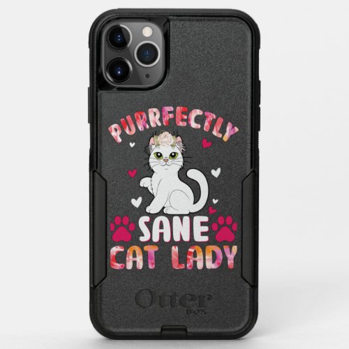 Chic Lady Cat Purrfectly Sane Cat Lady OtterBox Commuter iPhone 11 Pro Max Case