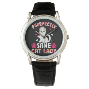 Chic Lady Cat, Purrfectly Sane Cat Lady Watch