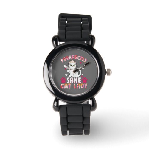 Chic Lady Cat Purrfectly Sane Cat Lady Watch