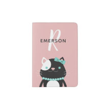 Chic Lady Cat with Pearl Necklace | Monogram