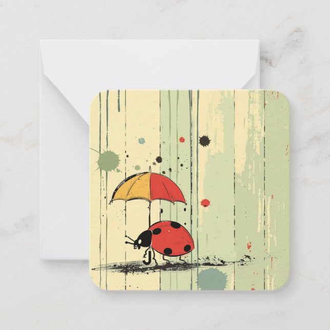 Chic Ladybug Grace Note Card (Front)
