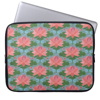 Chic Laptop Sleeve: Water Lilies and Dragonflies Laptop Sleeve