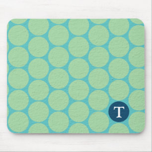 Chic Large Teal Green Polka Dots Mouse Pad