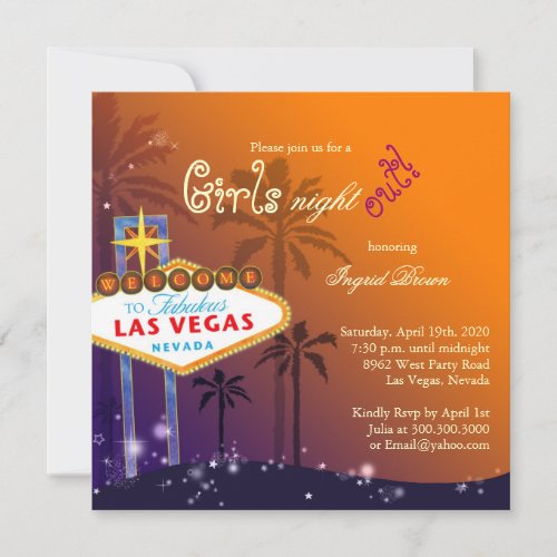 Chic Las Vegas Bachelorette Party Invitation