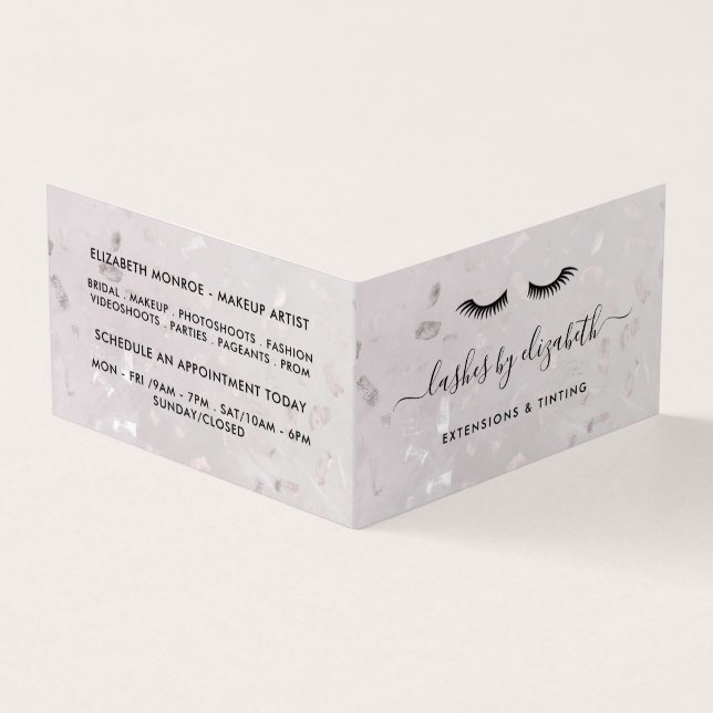 Chic Lashes Modern Beauty Makeup Artist Loyalty Business Card (Outside)